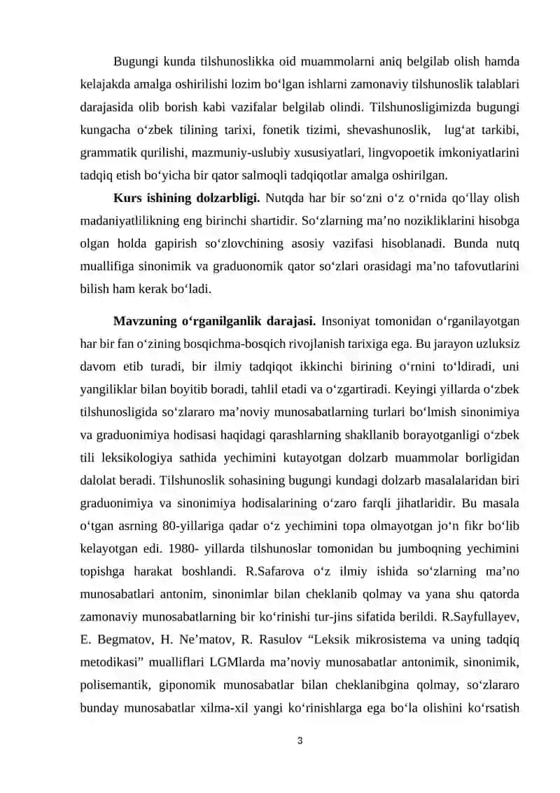 Sinonimiya va darajalanish munosabati 3