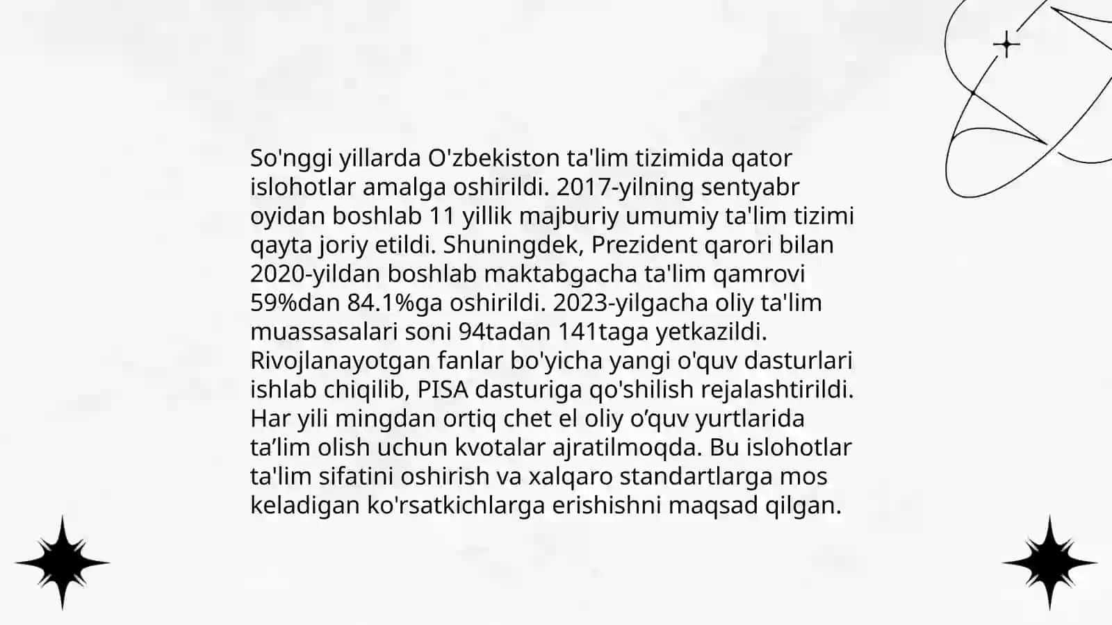 Ta'lim tizimidagi islohotlar 3