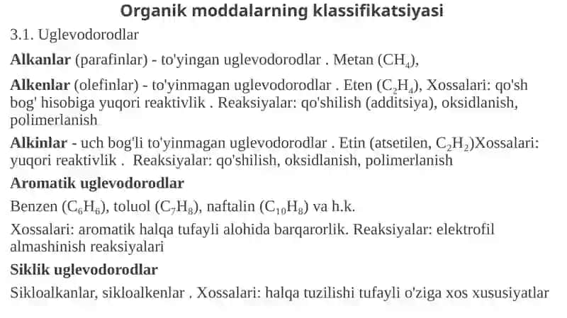ORGANIK KIMYO ASOSLARI 3