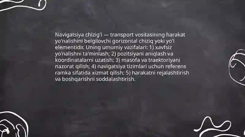 Navigatsiya chizig'ining vazifasi va qurilish prinsipi 3