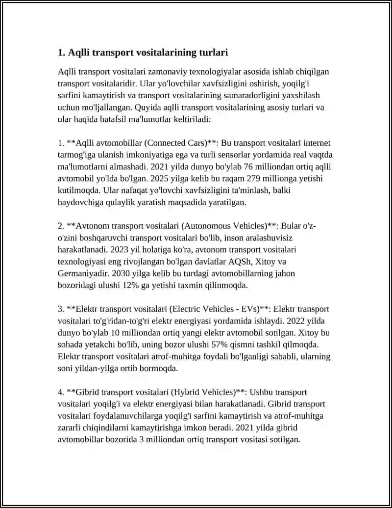INTELEKTUAL TRANSPORT VOSITALARI 3