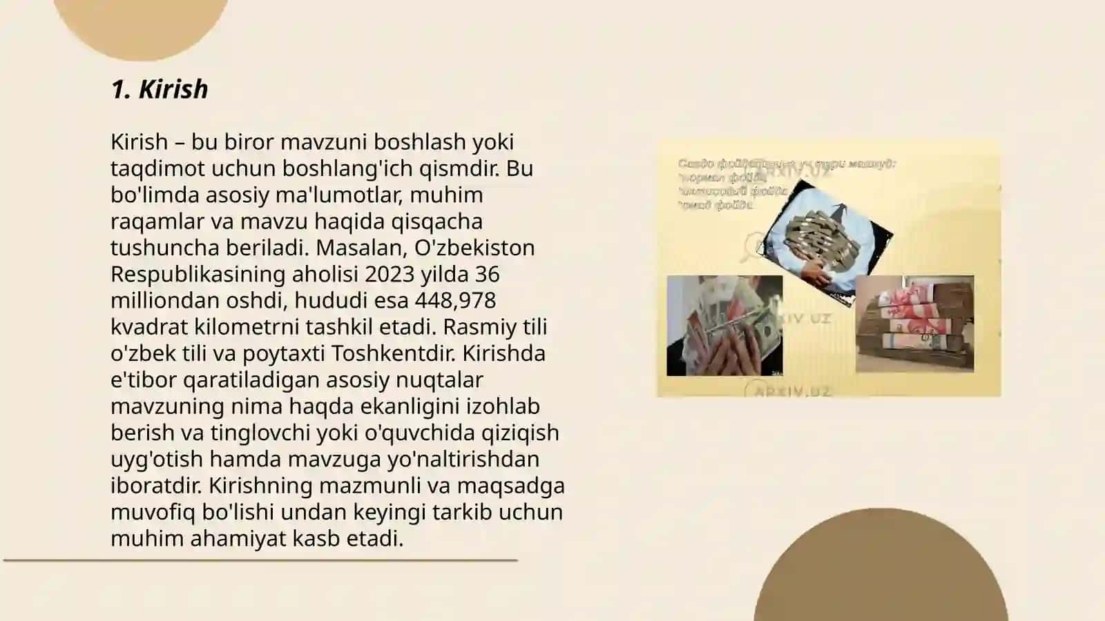 Kurs ishi. Kurs ishining tuzilishi 3