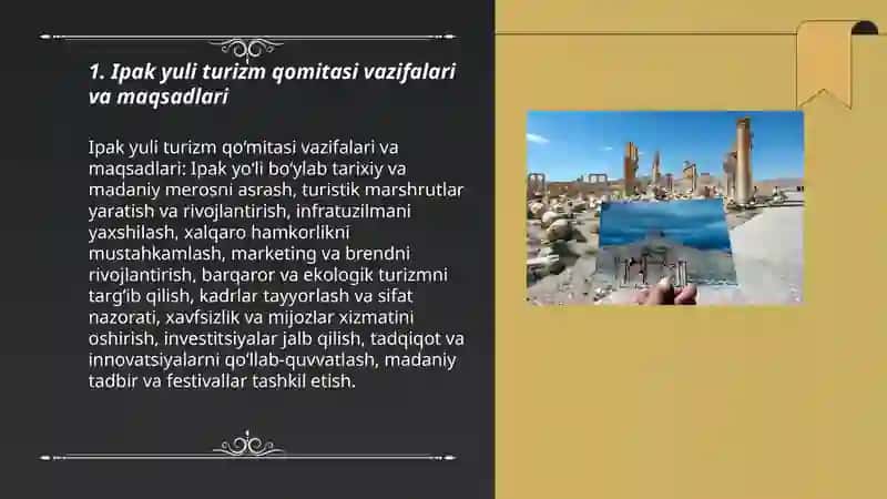 Ipak yuli turizm qomitasi va ularning nima ish qilishlari 3