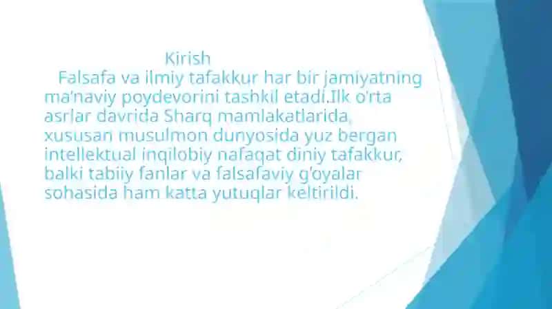 Ilko’rtaasr Sharq falsafasi va uyg’onish davri 3