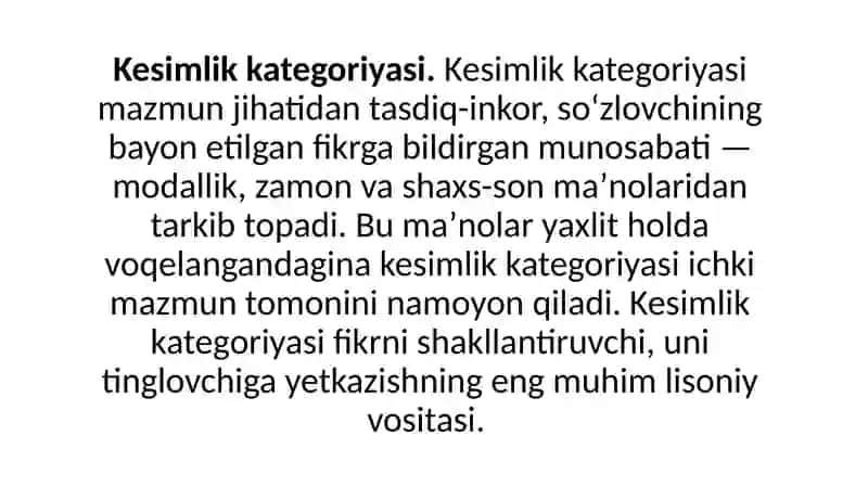 Mustaqil va nomustaqil kesimlik shakllari 3