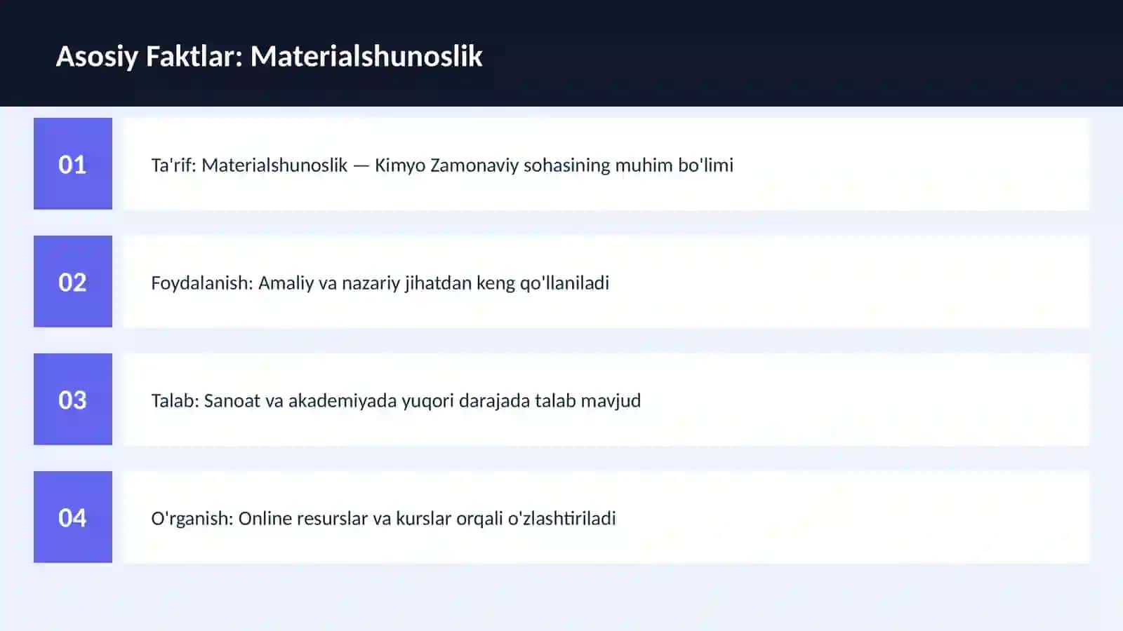 Materialshunoslik 3