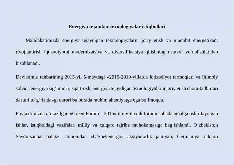 Energiya tejamkor texnologiyalar istiqbollari 3