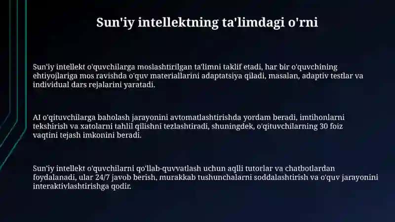 Sun'iy intellektning ta'limdagi roli 3