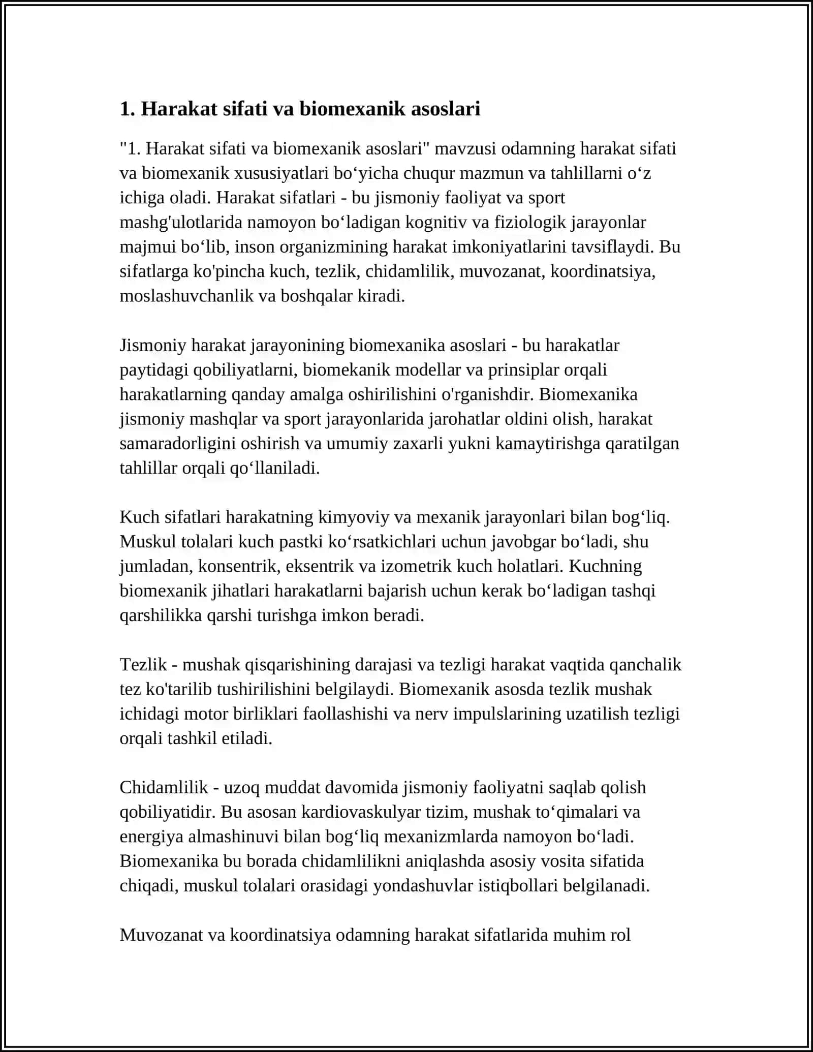 ODAMNING HARAKAT SIFATLARI BIOMEXANIKASI 3