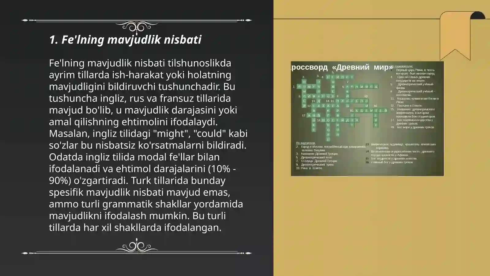 Fe'l mayllari va uslubiy nisbatlari 3