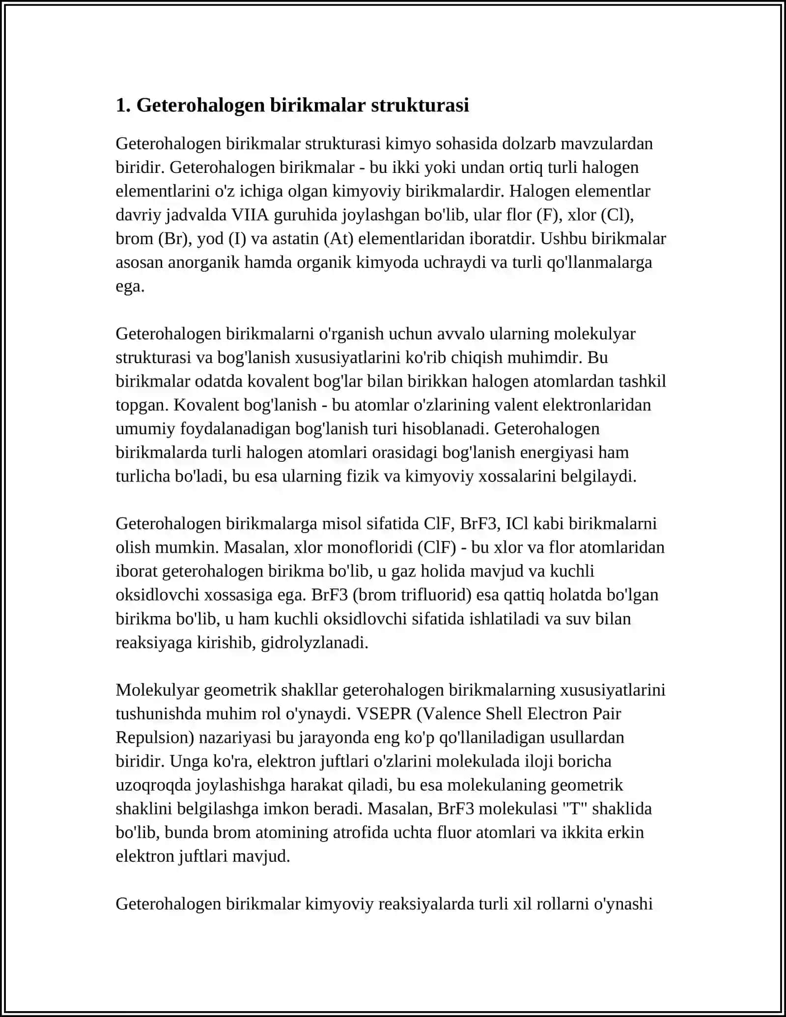 MUSTAQIL ISH Mavzu: GETEROHALQALI BIRIKMALAR 3