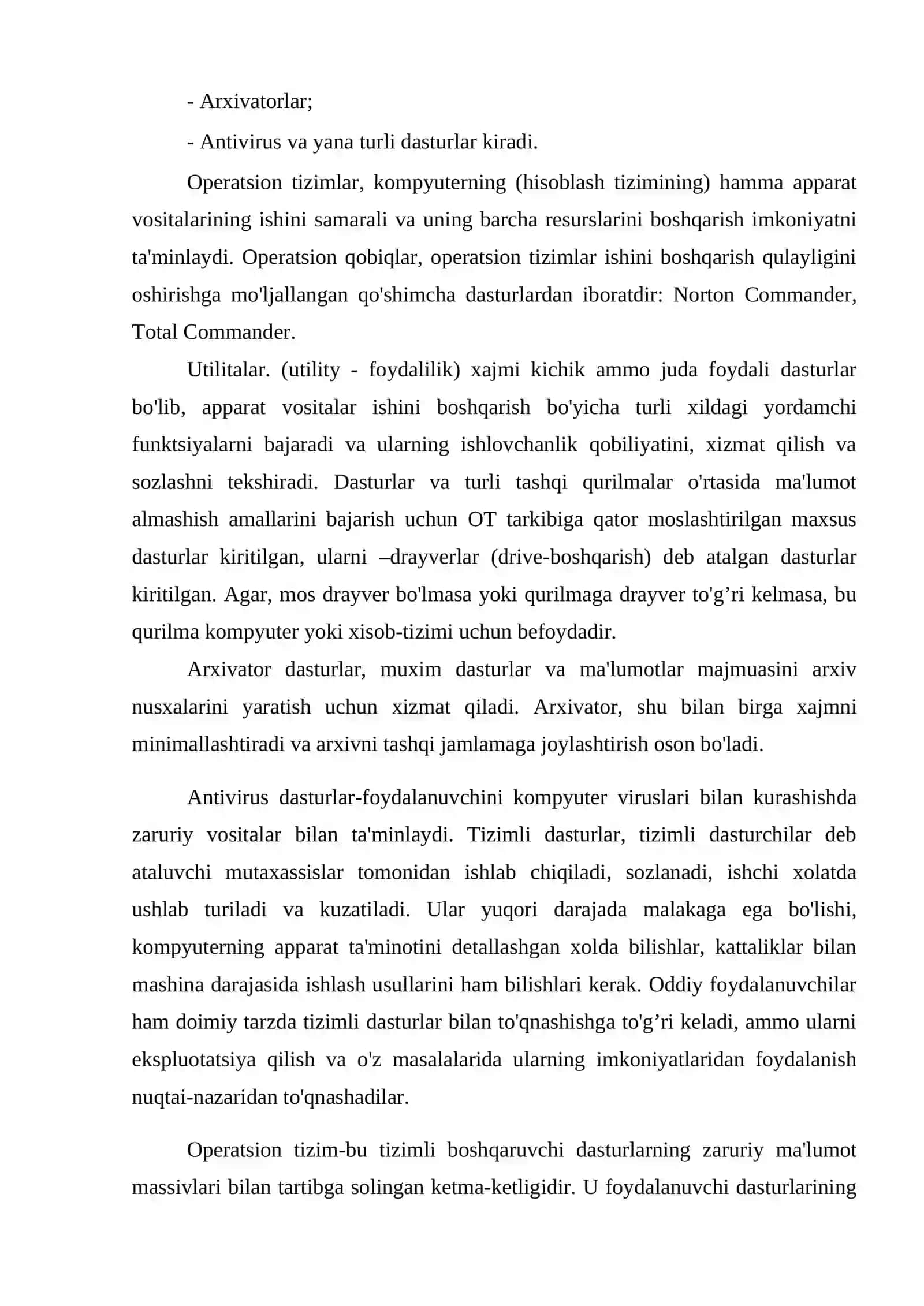 Statsionar va mobil operatsion tizimlar 3