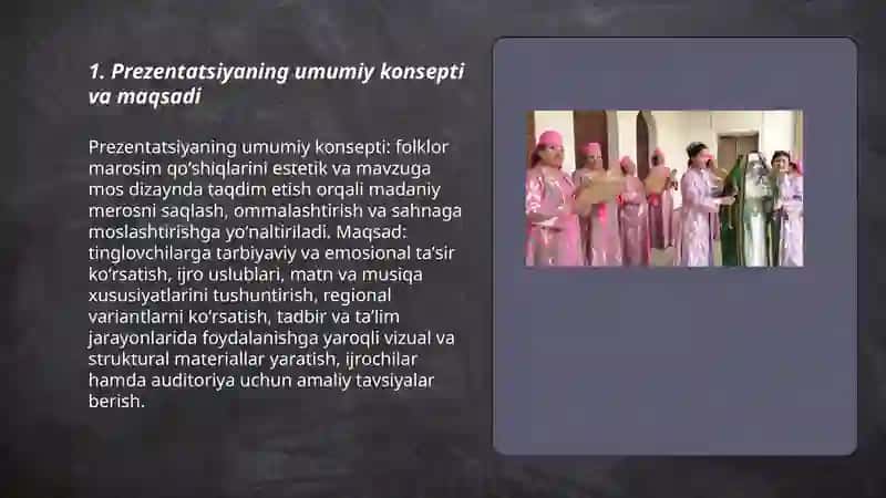Folklordan Marosim Qo'shiqlar Prezentatsiyasi 3