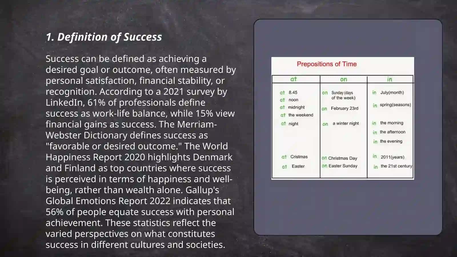 Success and Its Definitions 3