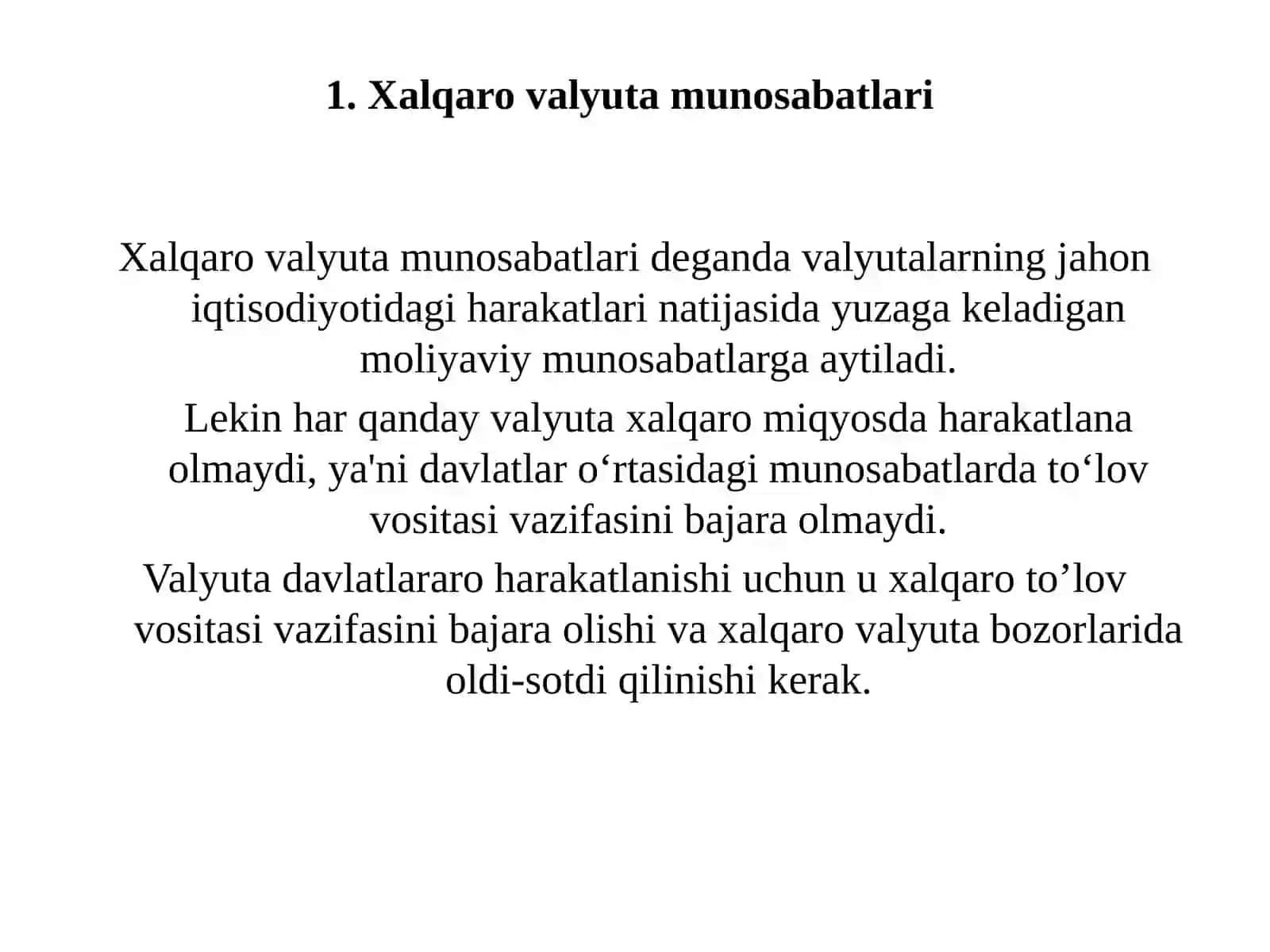 Pulning xalqaro munosabatlarda giharakati 3