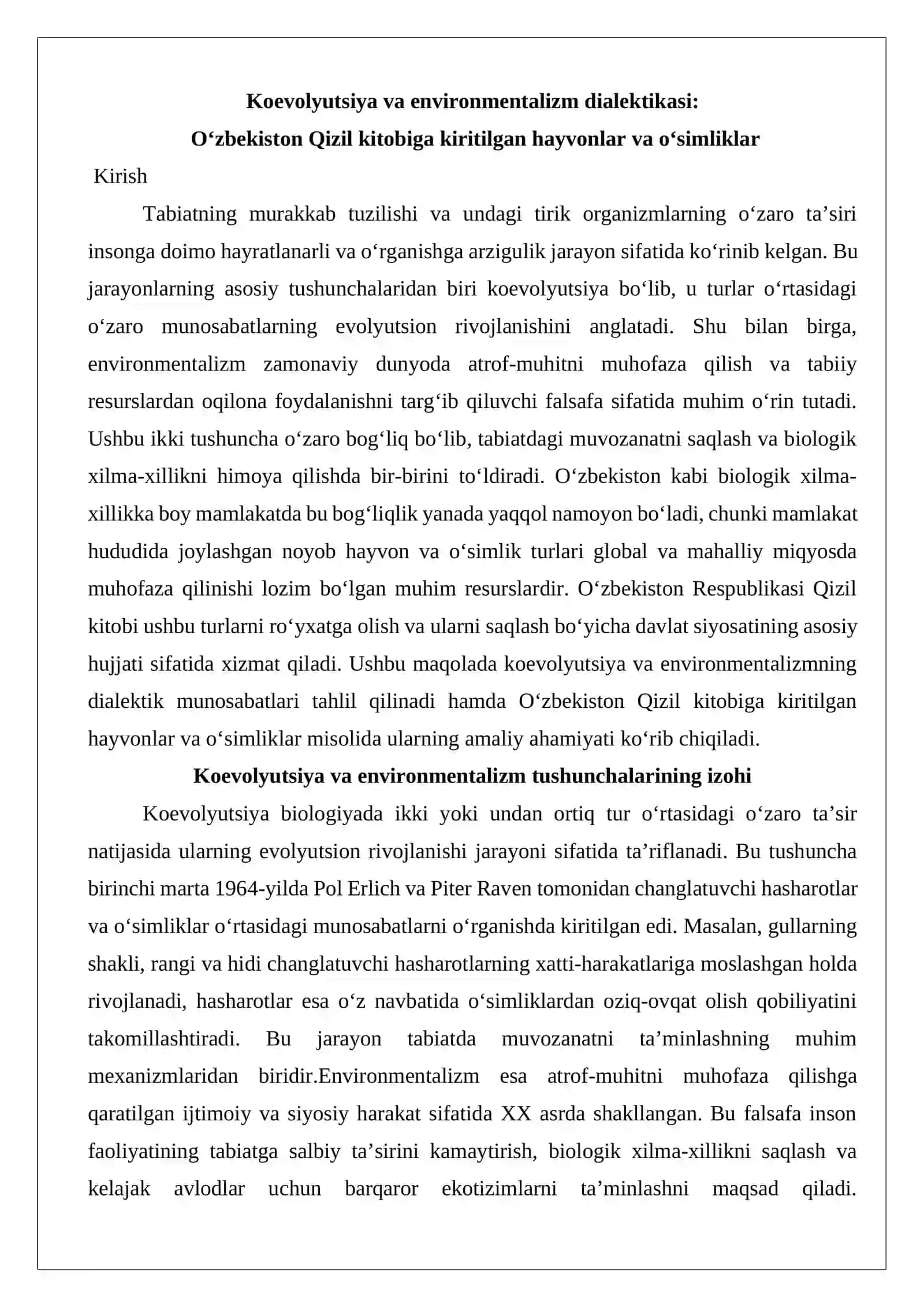 KOEVOLYUTSIYA VA ENVIRONMENTALIZM DIALEKTIKASI 3