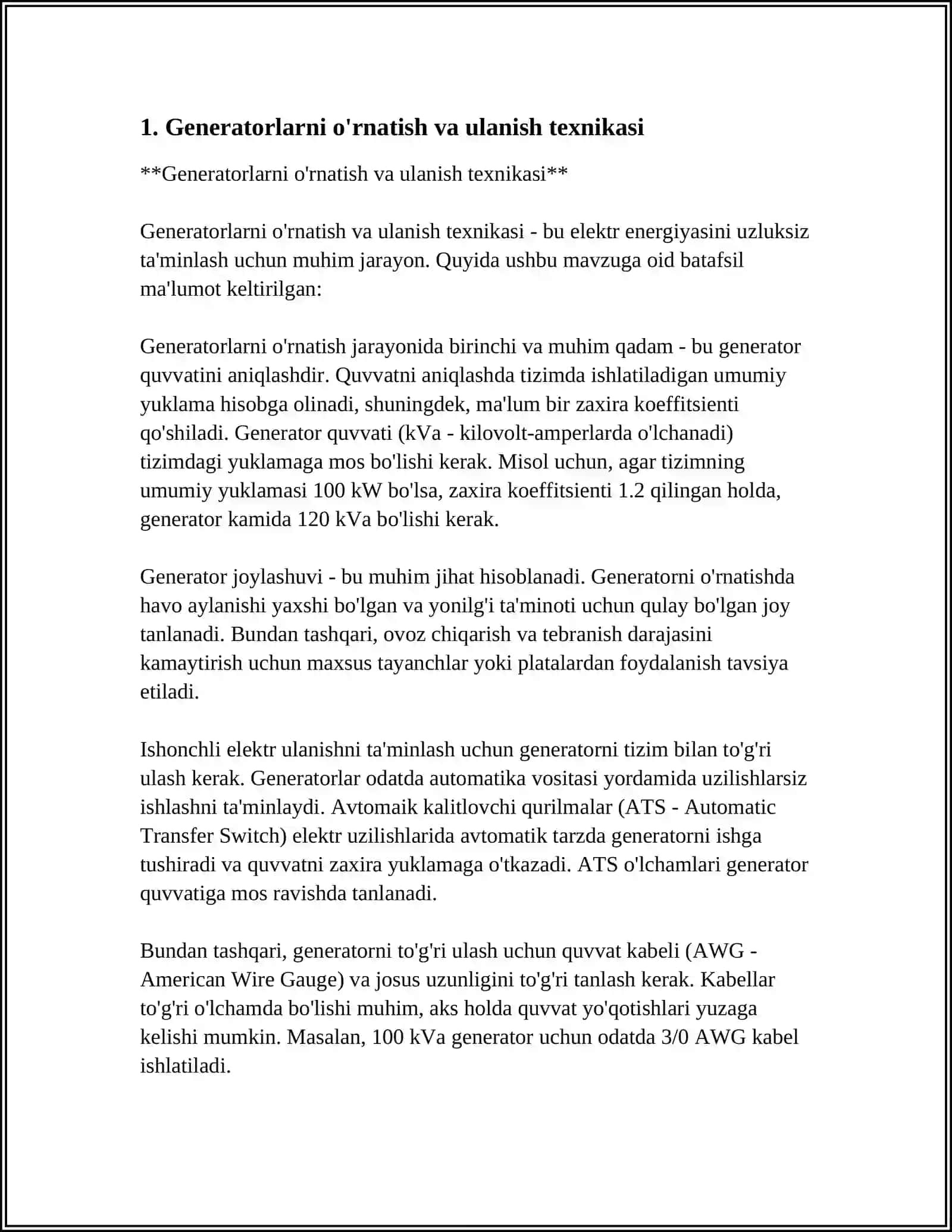 GENERATORLARNING SOVITISH TIZIMLARI 3