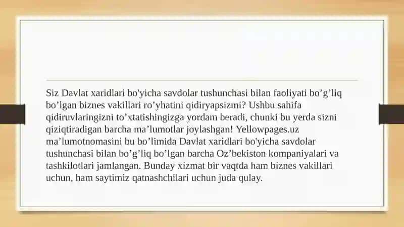 Toshkent Mirobod tumani Davlat xaridlari 3