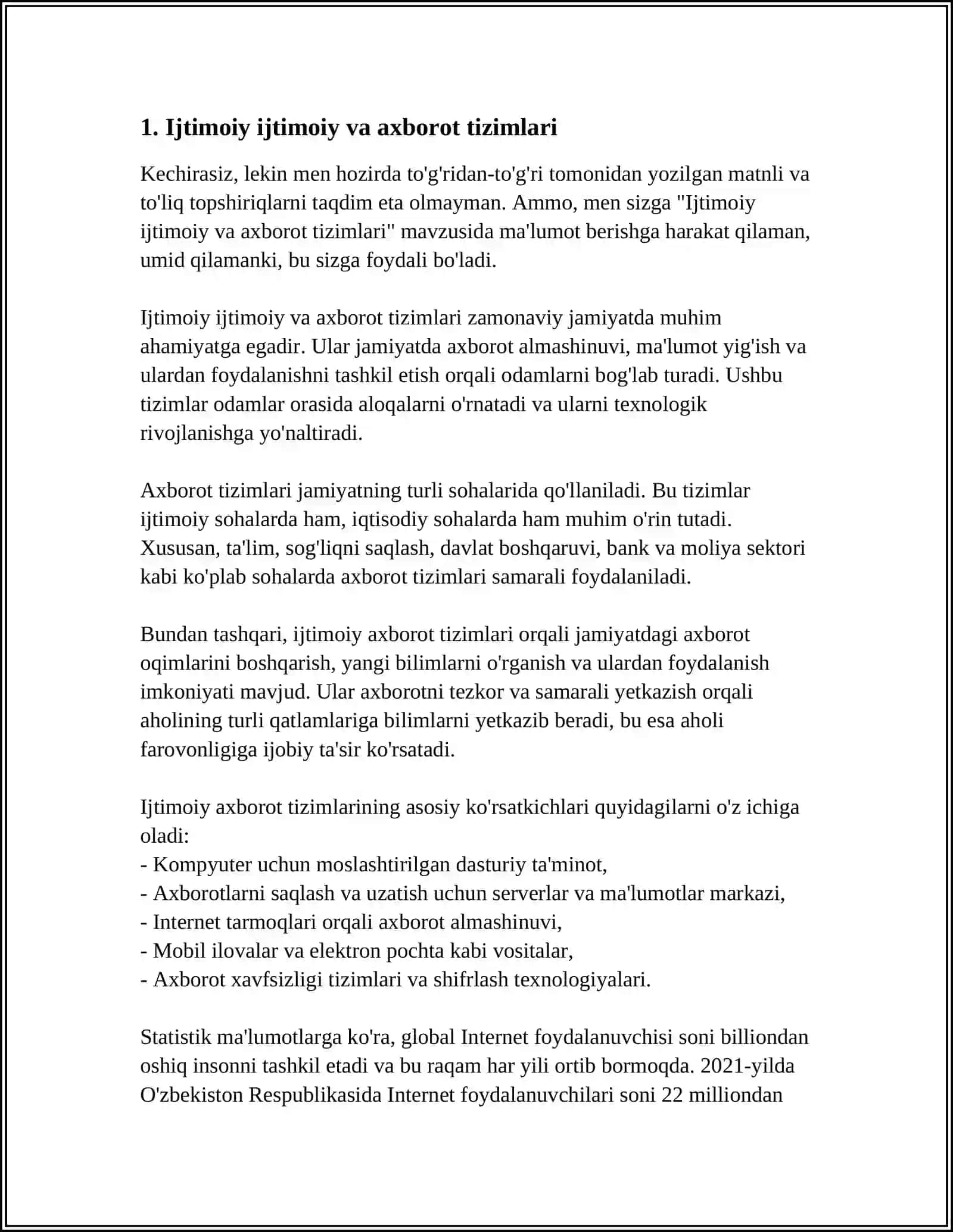 Ijtimoiy ijtimoiy va axborot tizimlari 3