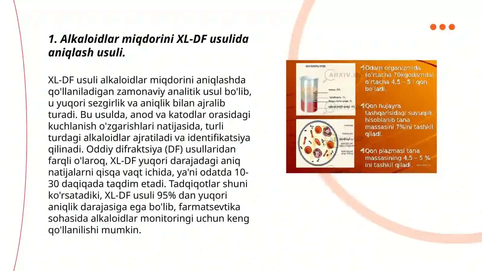 Alkaloidlar miqdorini XL-DF usulida aniqlash usuli 3
