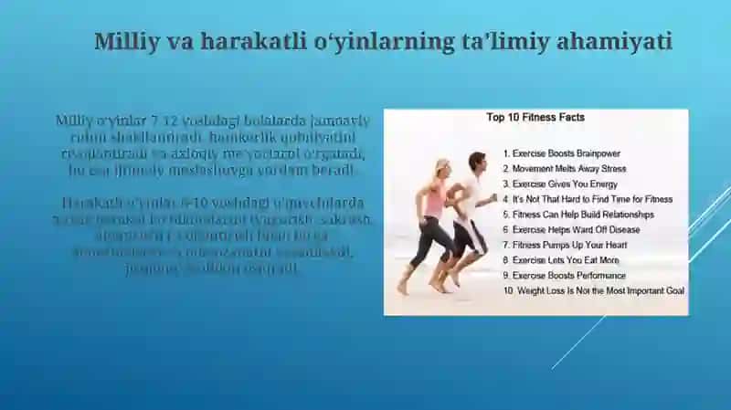 Milliy va harakatli o’yinlar jismoniy tarbiya darsi 3