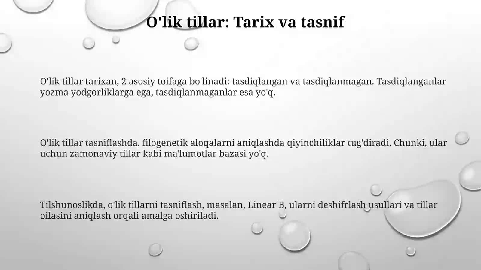O'lik tillar 3