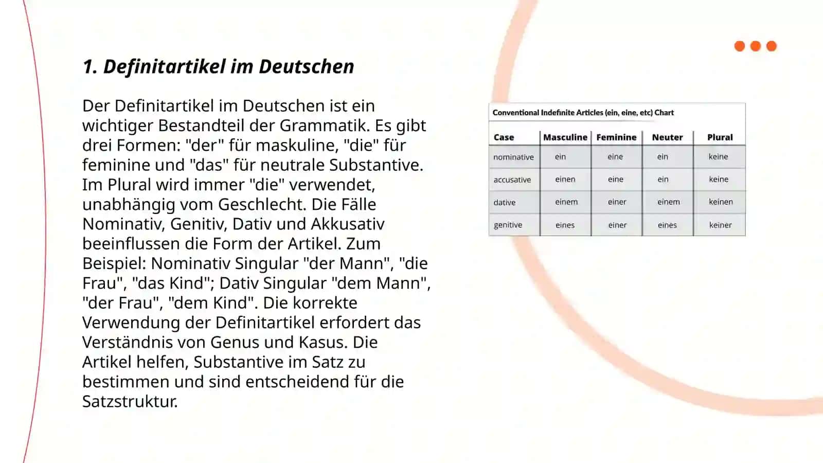 Definitartikel im Deutschen 3