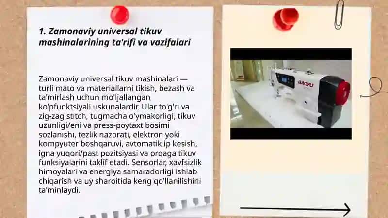 Zamonaviy unversal tikuv mashinalar haqida ma'lumot 3