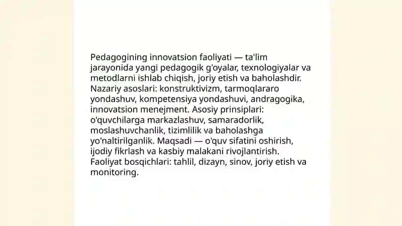 Pedagogining innovatsion faoliyati 3