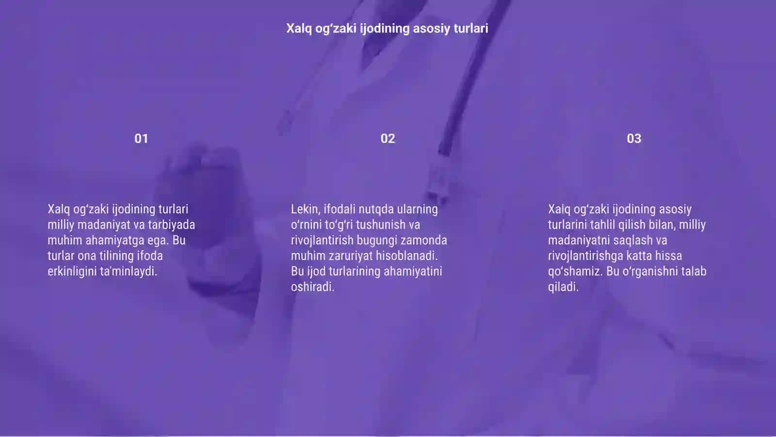 Xalq ogʻzaki ijodining turlari va ifodali nutqdagi oʻrnini tadqiq etish 3