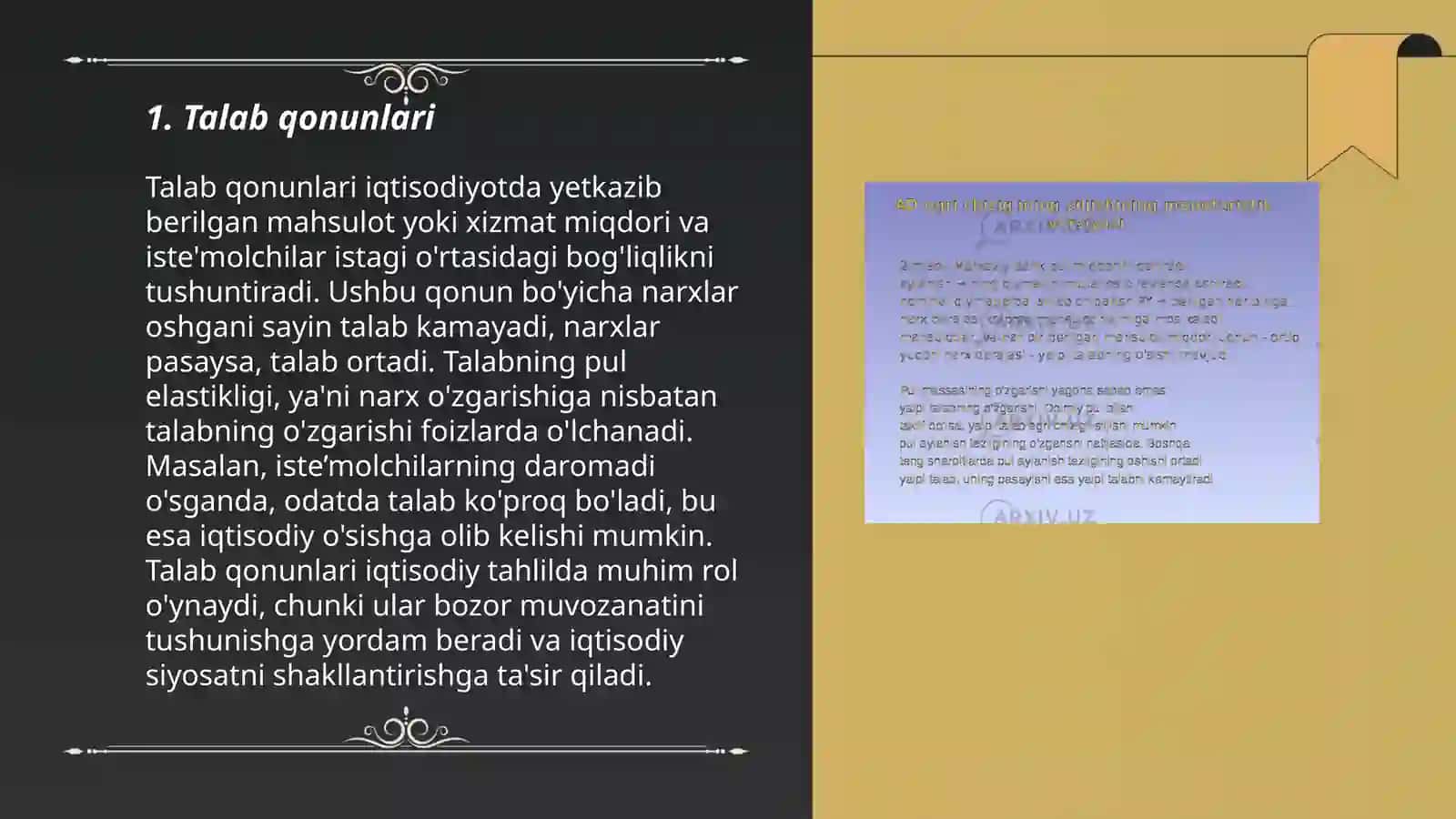 Talab qonunlari 3