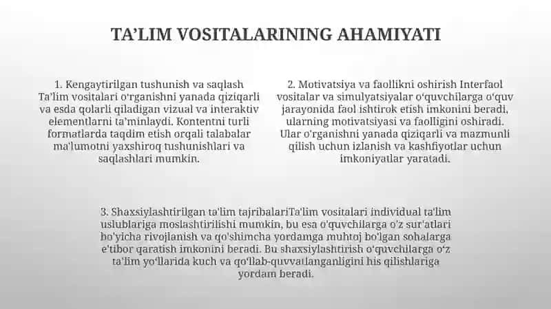 Tarix Darslari Talim Vositalaridan Foydalanish 3