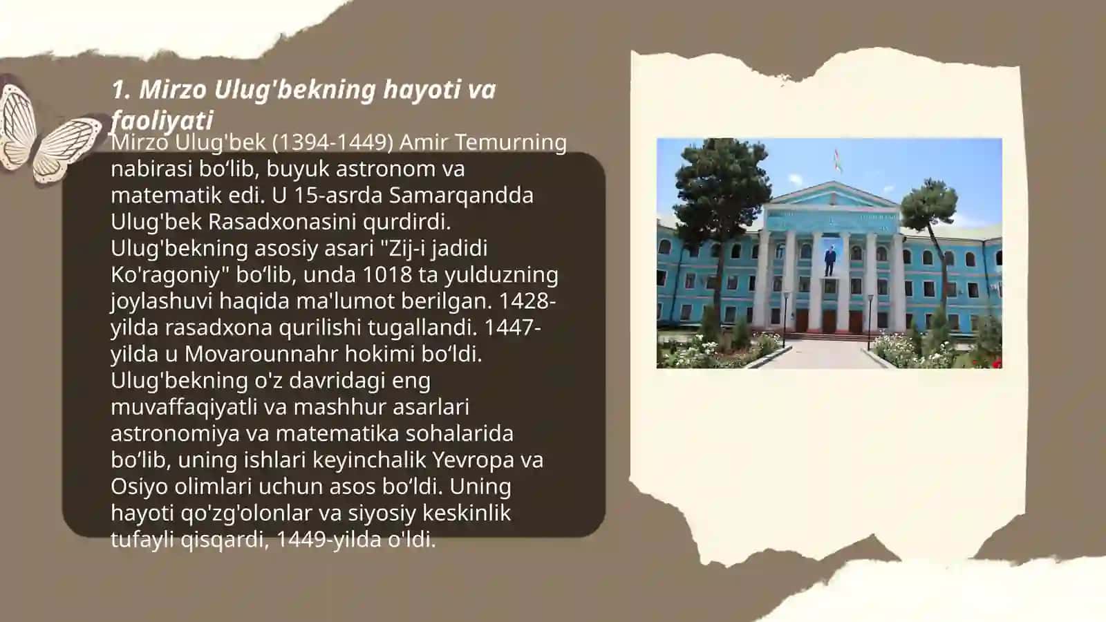 Mirzo Ulugʻbek - davlat arbobi va buyuk olim 3