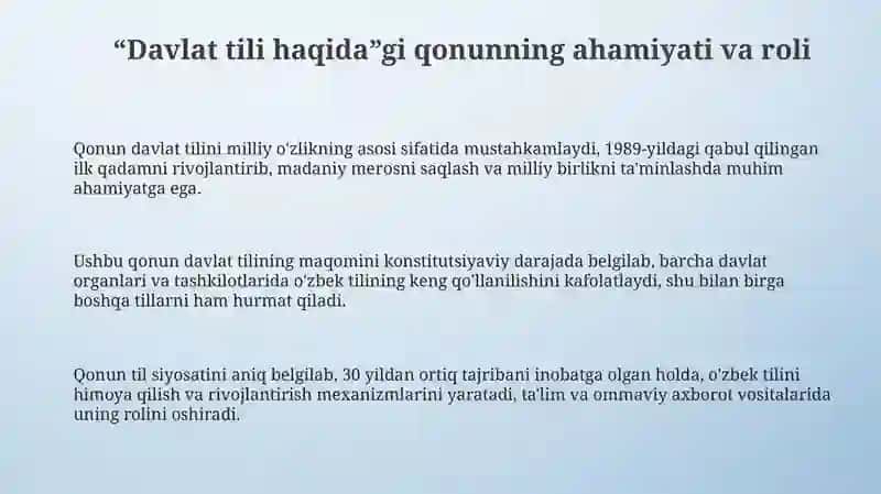 "Davlat tili" haqida qonunining hayotiy ahamiyati 3