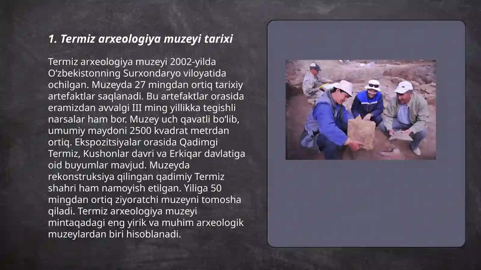 Termiz arxeologiya muzeyiga virtual sayohat 3