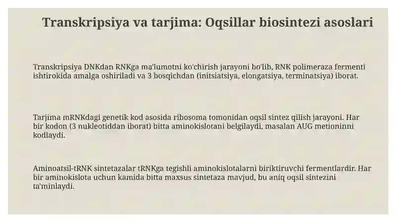 Oqsilbiosintezi 3
