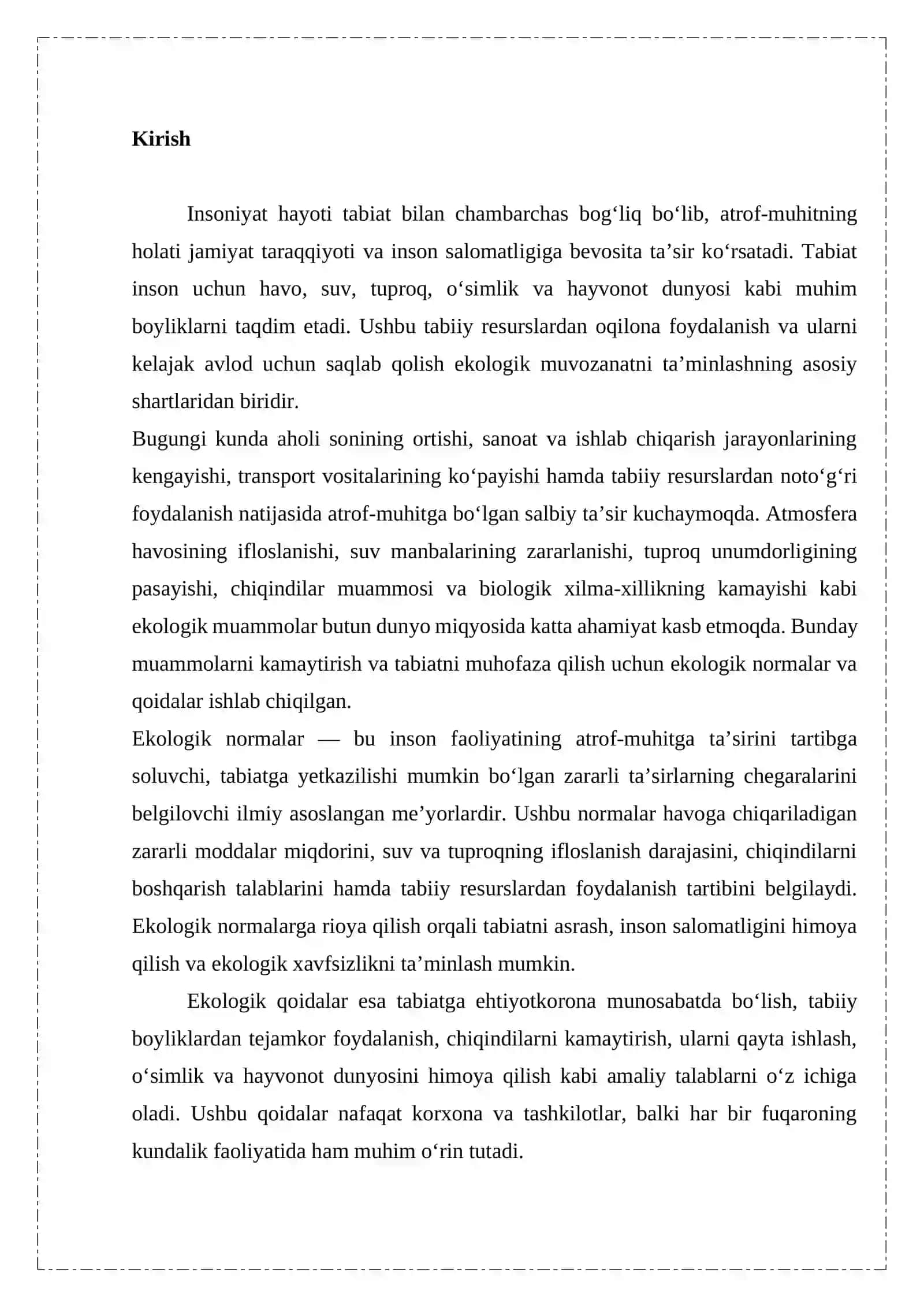 EKOLOGIK NORMALAR VA QOIDALAR 3