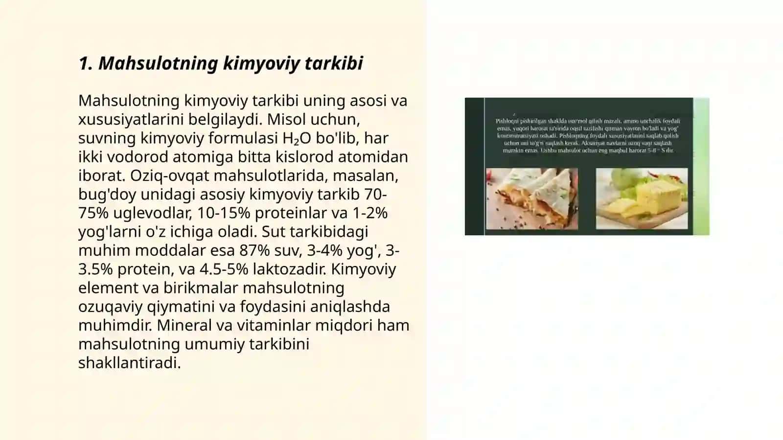 Mahsulot tarkibidagi strukturaviy o'zgarishlar tahlili 3