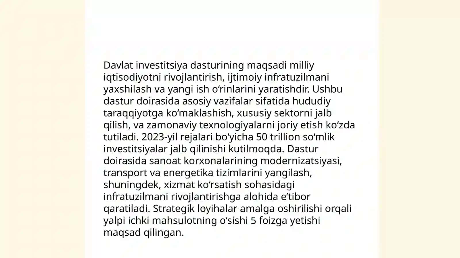 Davlat investitsiya dasturi 3