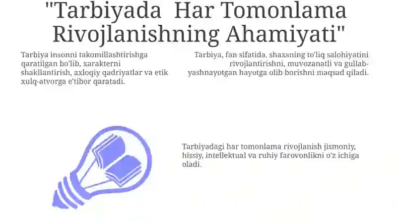 Tarbiya insonning komillikka eltuvchi ilm sifatida 3