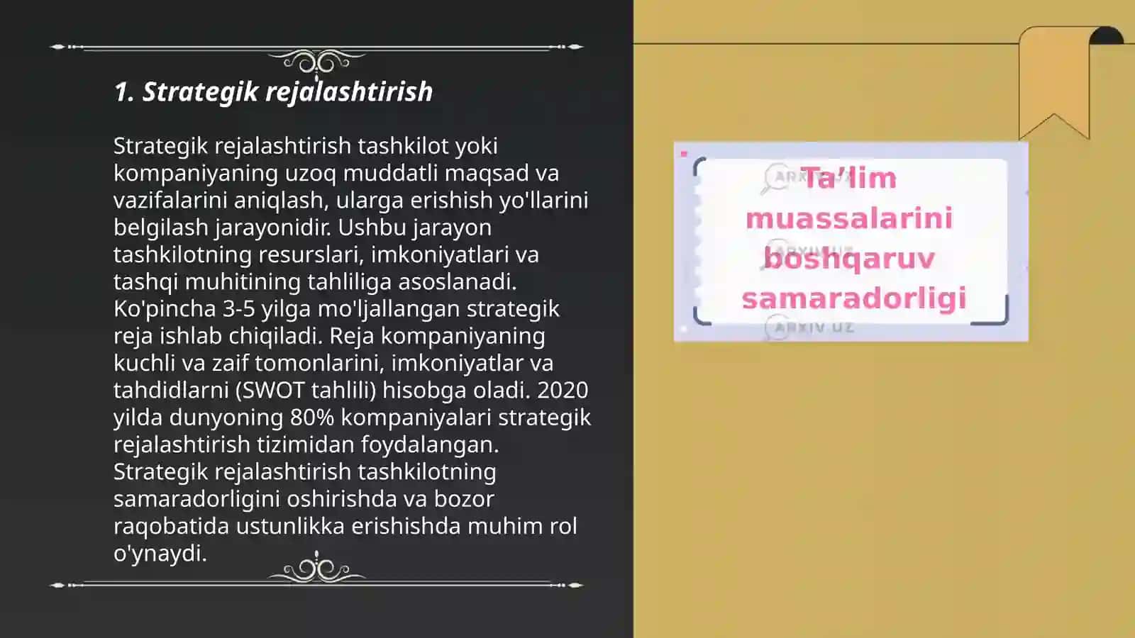 Strategik rejalashtirish 3