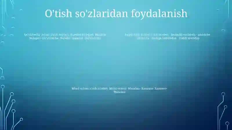 O'tish Turlari 3