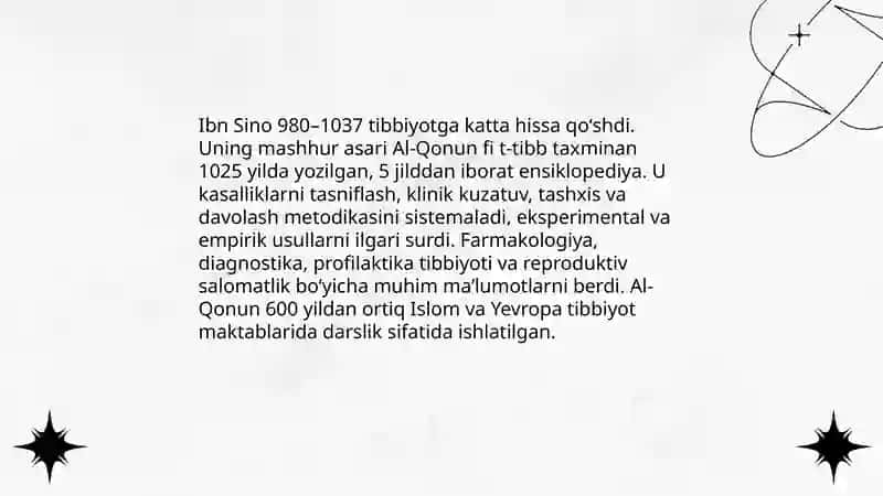 Ibn Sinoning (Avicenna) tibbiyotga qo'shgan hissasi va "Al-Qonun" asari 3