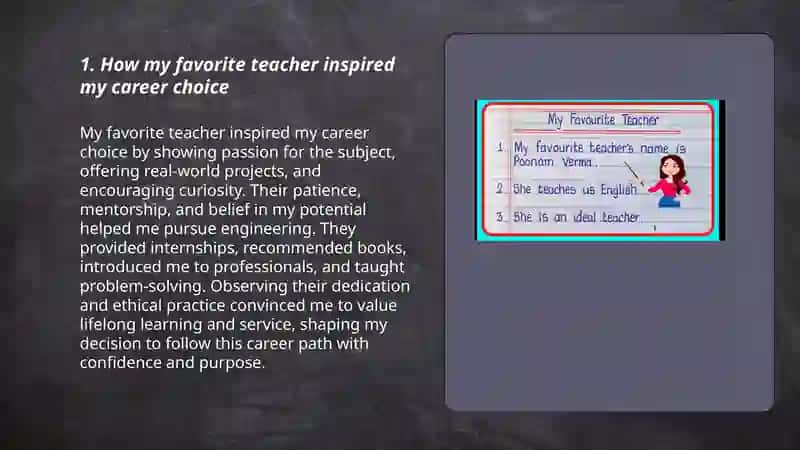 My favorite teacher and their influence 3