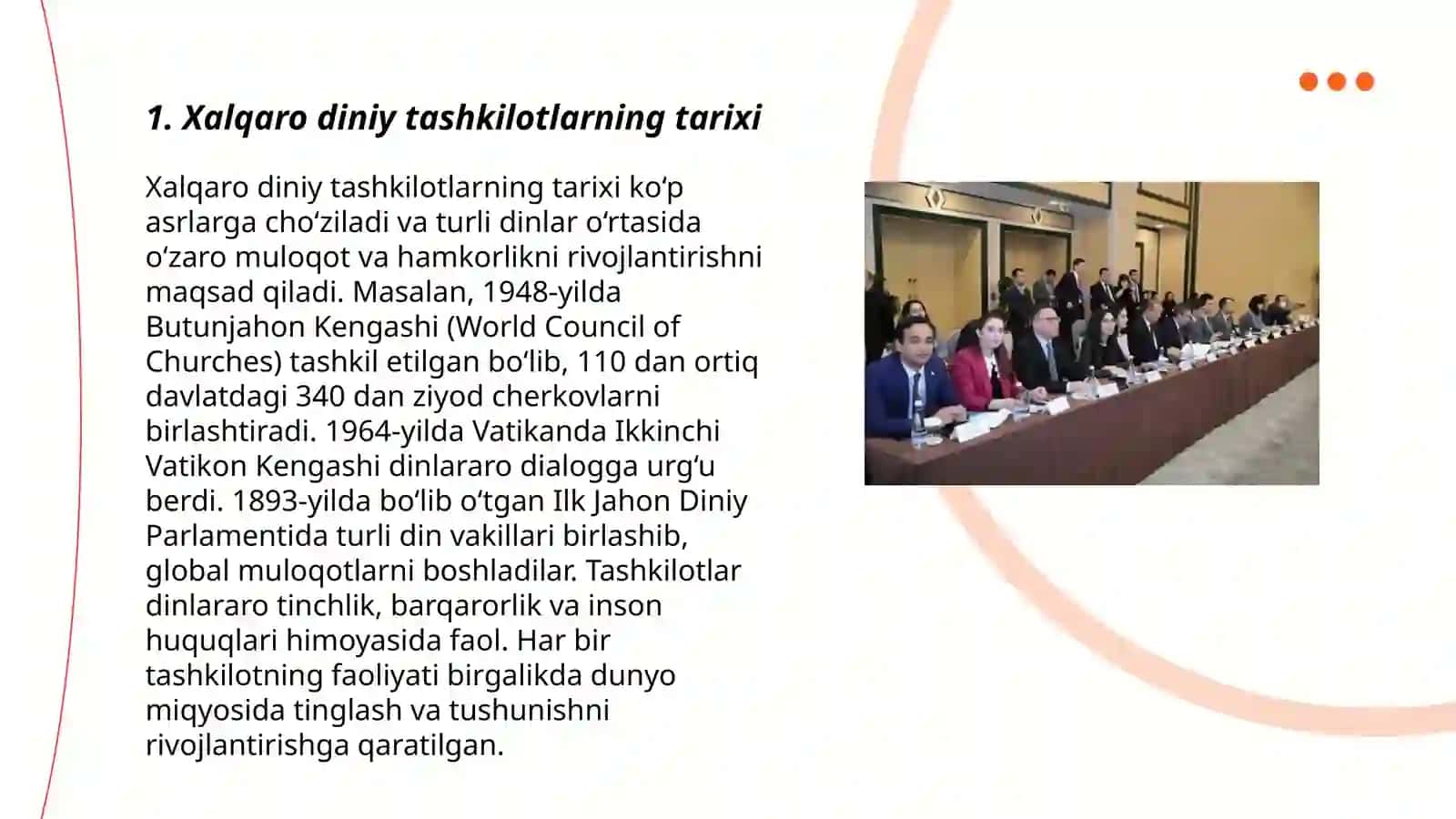 Xalqaro diniy tashkilotlar faoliyatini tarixi 3