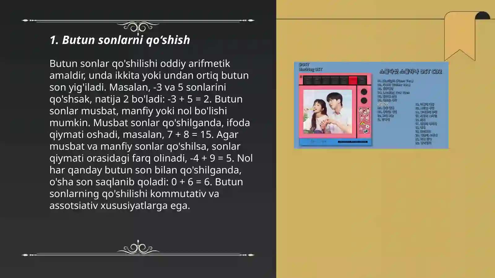 Butun son. Butun songa doir misollar yechish 3