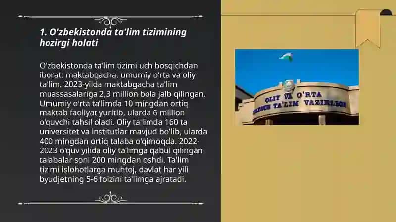 Ozbekiston ta'lim tizmining holati 3