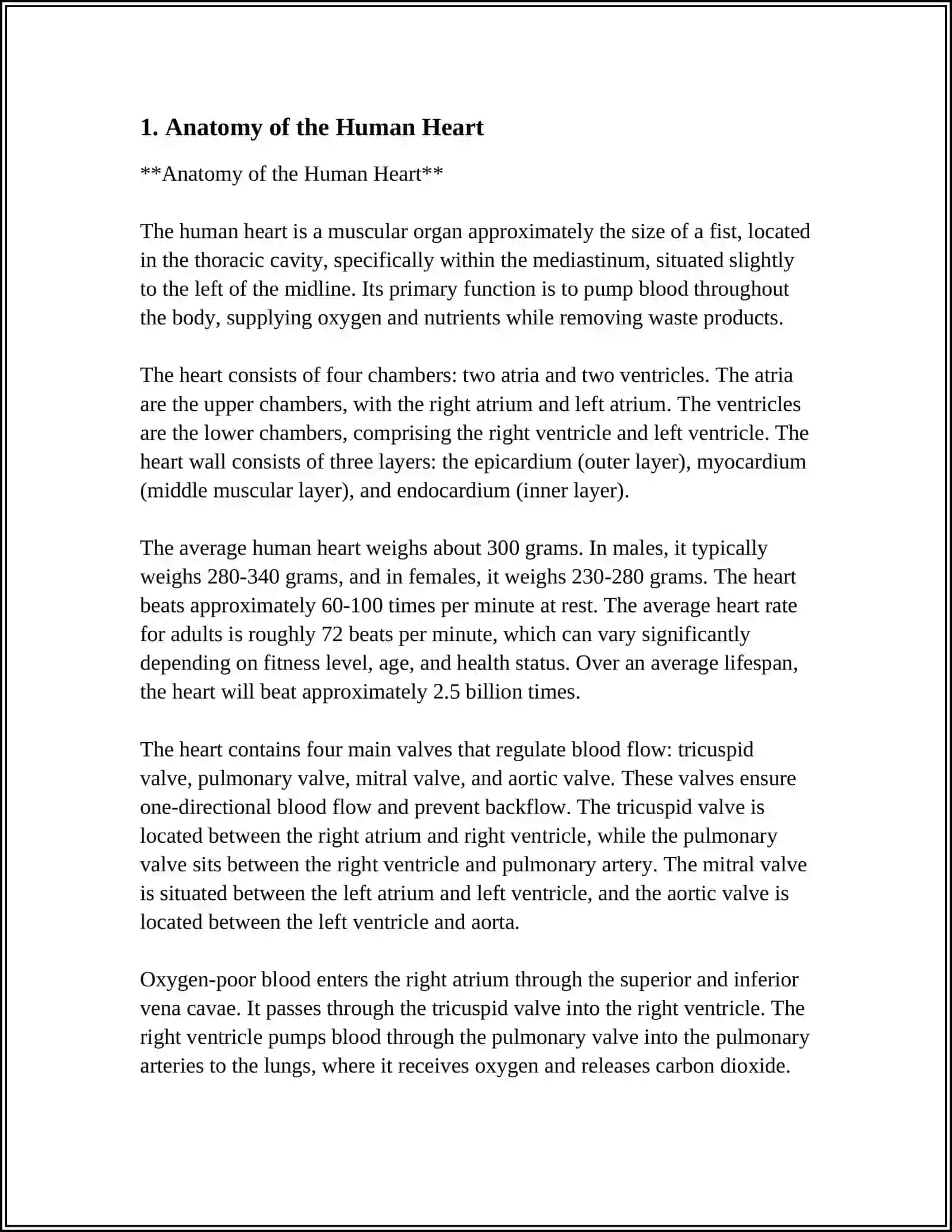 Anatomy of the Human Heart 3