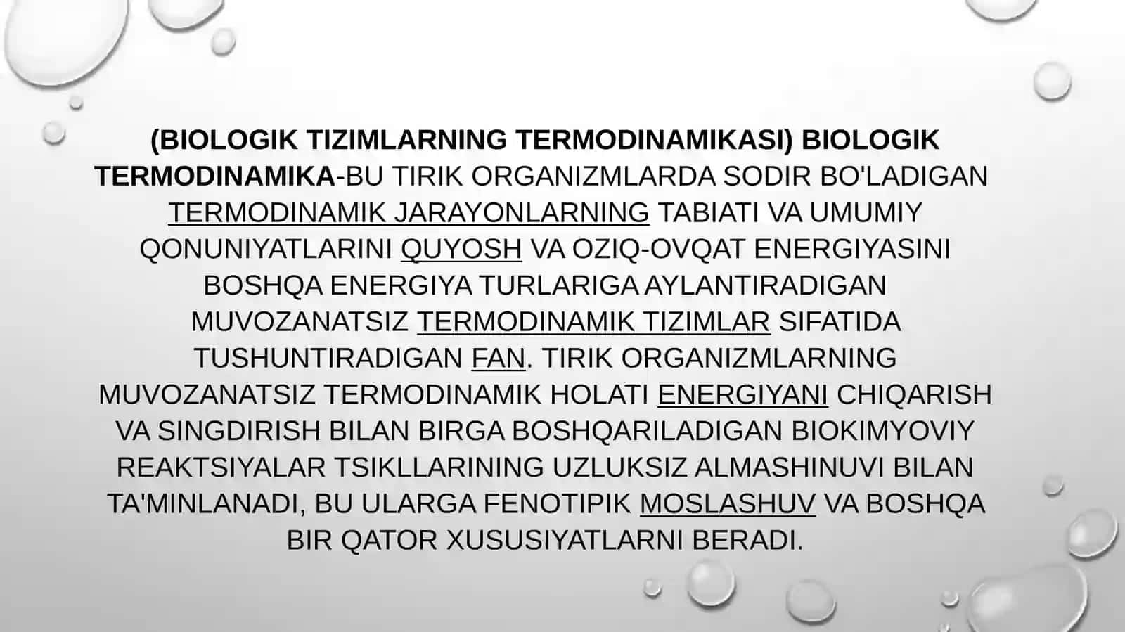 Biologik termodinamika 3