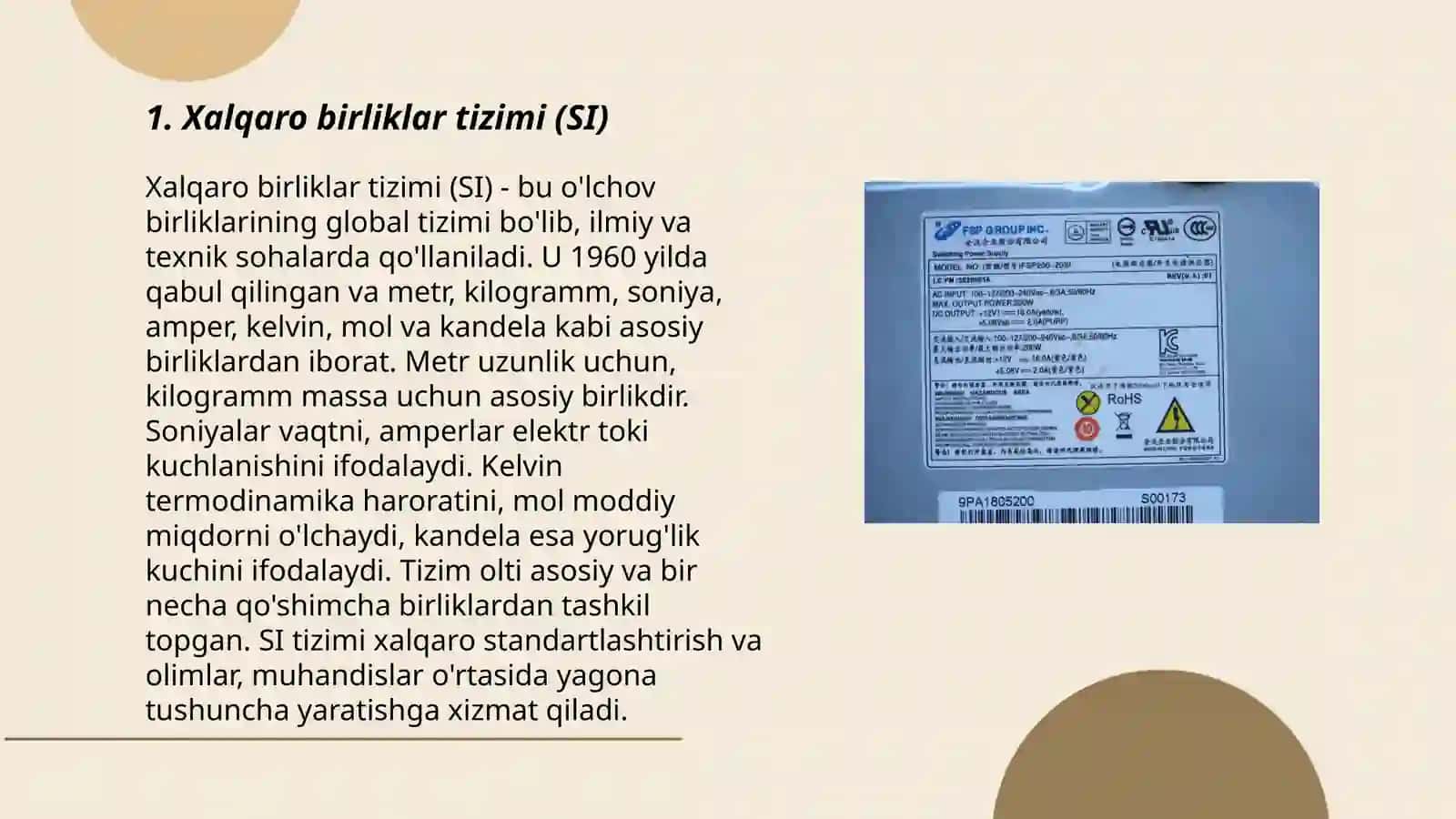 Xalqaqi SI birliklari tizimi 3